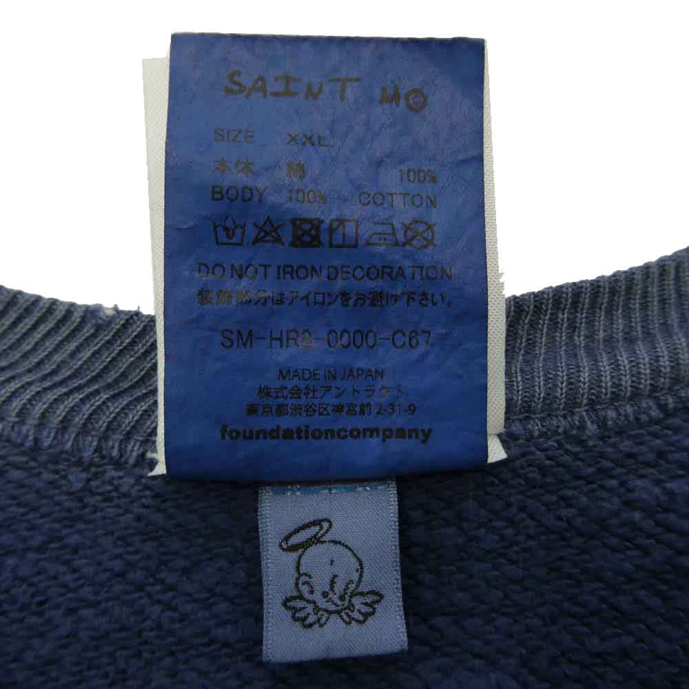 SAINT MICHAEL セントマイケル 25AW SM-HR8-0000-C67 x Disney FANTASIA DNF Crew Neck Sweat ファンタジア クルーネック スウェット ネイビー系 XXL【中古】