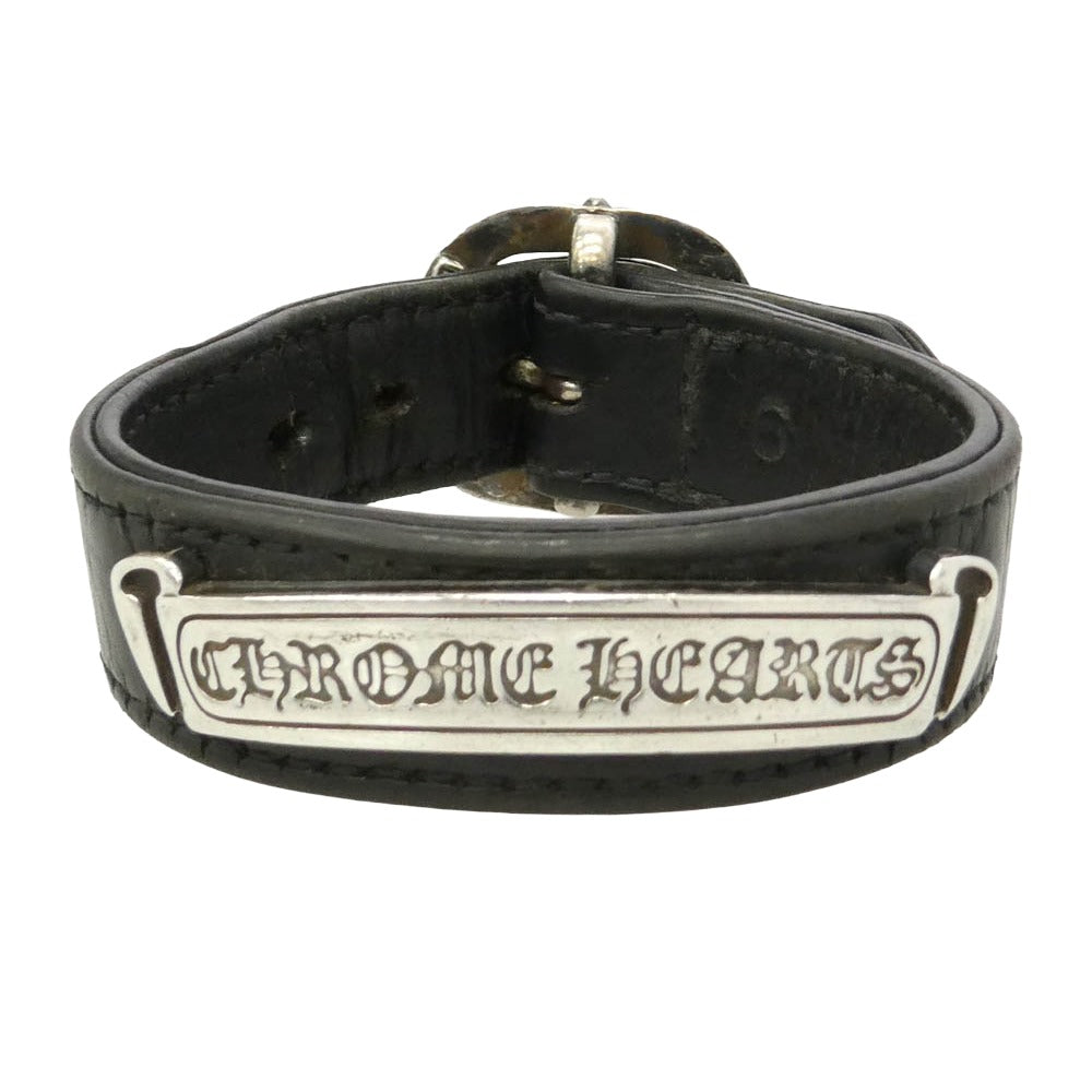 ＋*＋様 クロムハーツ ガンスリンガー スクロールラベル レザー ブレスレット CHROME HEARTS クロムハーツ（原本無） GUNSLINGER ガンスリンガー