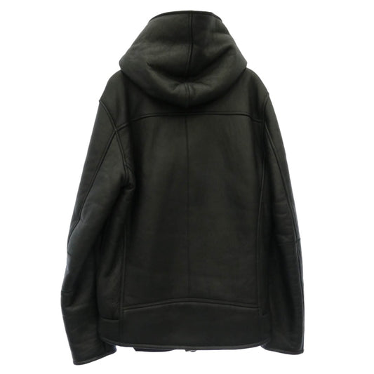 ISAMUKATAYAMA BACKLASH イサムカタヤマバックラッシュ 23AW 2068-02 NIGHT GOWNS MOUTON HOODED RIDERS ムートン フーディー ダブルライダース ジャケット ブラック系 M【中古】