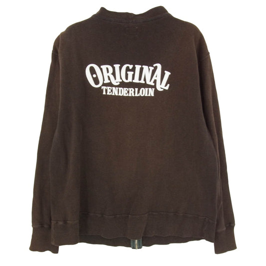 TENDERLOIN テンダーロイン バックプリント スウェット ジップアップ ジャケット ブラウン系 サイズ表記無【中古】
