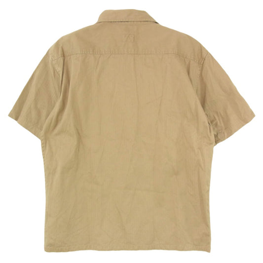 TENDERLOIN テンダーロイン T-WORK SHT HERRINGBONE S/S ヘリンボーン 半袖 ワーク シャツ ブラウン系 S【中古】