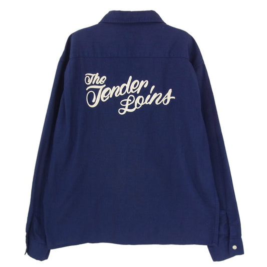 TENDERLOIN テンダーロイン T-BOWL SHT L/S 刺繡 ボーリング 長袖 シャツ ネイビー系 M【中古】