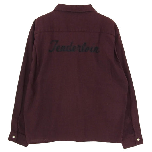 TENDERLOIN テンダーロイン T-BOWL SHT L/S 刺繡 ボーリング 長袖 シャツ パープル系 M【中古】