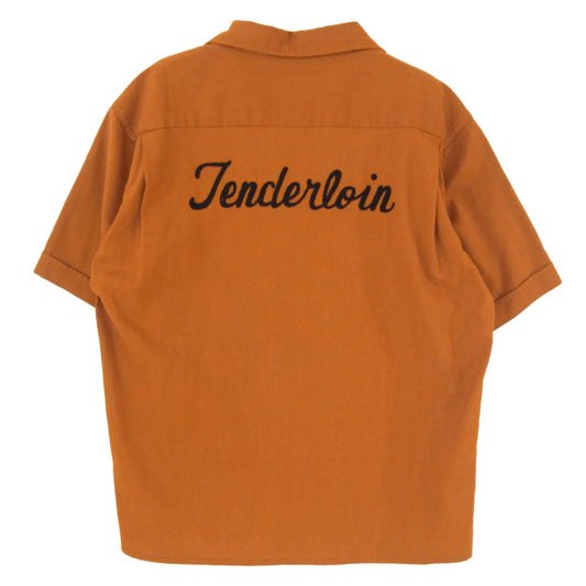 TENDERLOIN テンダーロイン T-BOWL SHT S/S ボーリング シャツ 刺繍 半袖 シャツ ブラウン系 S【中古】