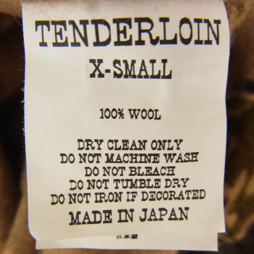 TENDERLOIN テンダーロイン T-WOOL BAMBOO PARKA SHT タイガーカモ バンブー パーカー ブラウン系 XS【中古】