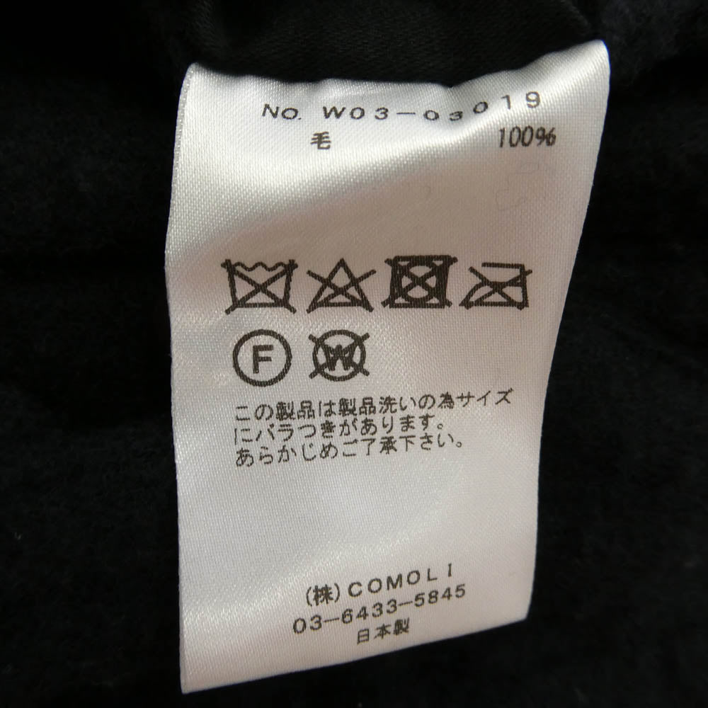 COMOLI コモリ 22AW W03-03019 縮絨ウール バック ストラップ ストレート パンツ ダークネイビー系 3【極上美品】【中古】