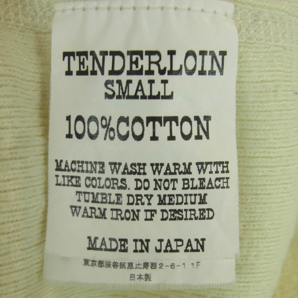 TENDERLOIN テンダーロイン T-HENRY ヘンリーネック コットン リブ 長袖 カットソー 日本製 クリーム色系 S【中古】