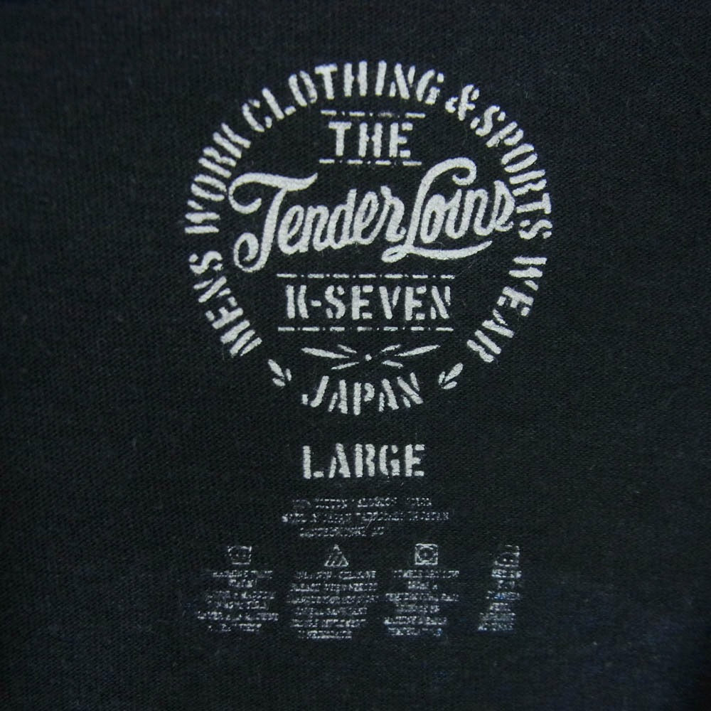 TENDERLOIN テンダーロイン T-TEE W.D.R フロントロゴ バック プリント Tシャツ 半袖 カットソー ブラック系 L【中古】