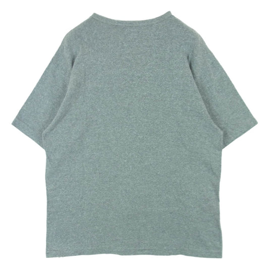 TENDERLOIN テンダーロイン 染み込み ロゴプリント 霜降り Tシャツ 半袖 カットソー 日本製 グレー系 L【中古】
