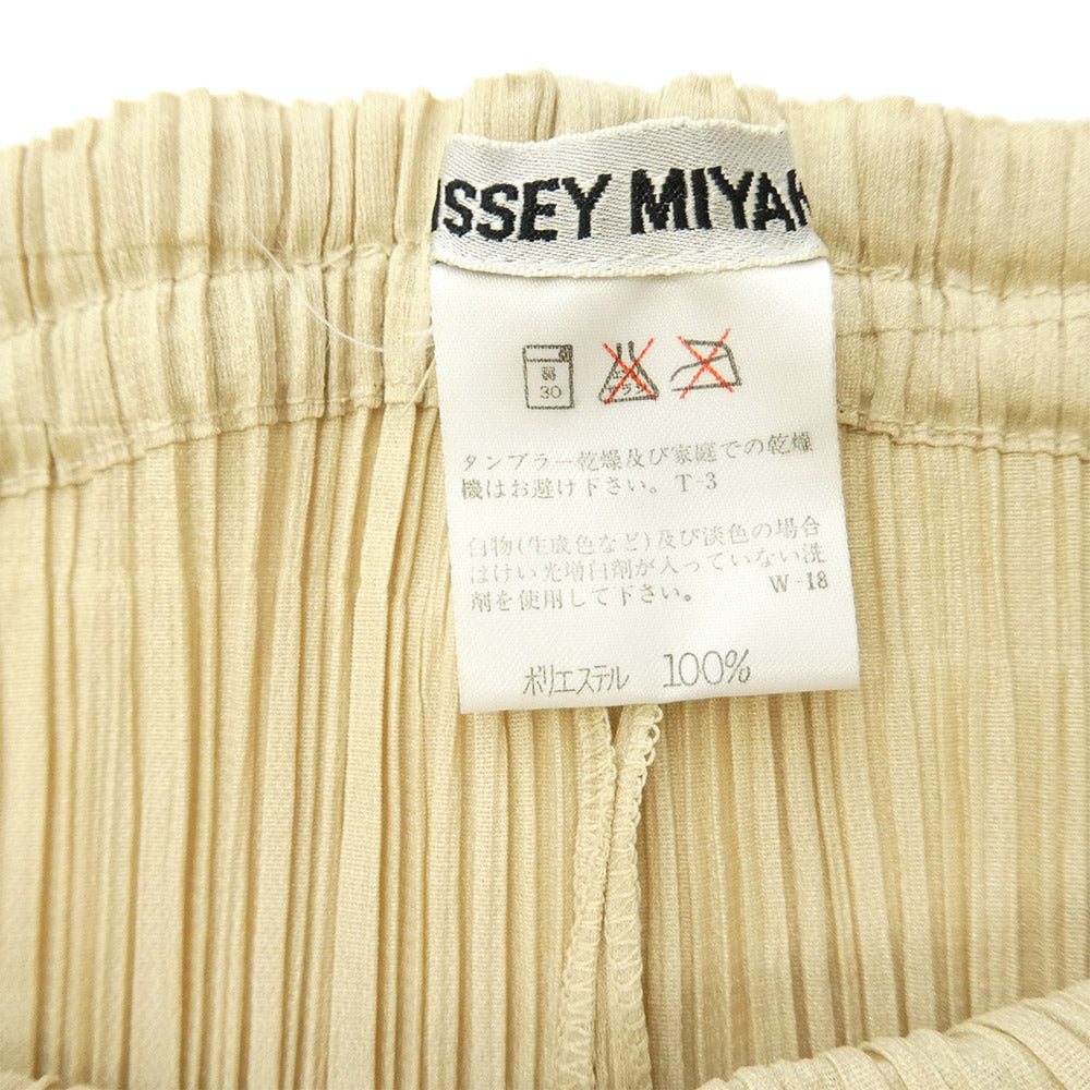 ISSEY MIYAKE イッセイミヤケ PP05-JF618 銀タグ プリーツ加工 イージー パンツ ベージュ系 S【中古】