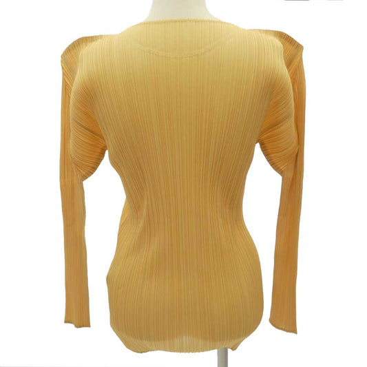 PLEATS PLEASE プリーツプリーズ イッセイミヤケ PP51-JK602 プリーツ加工 長袖 カットソー イエロー系 3【美品】【中古】