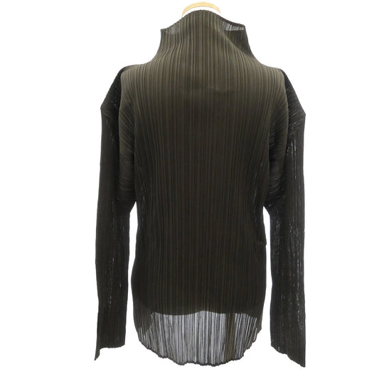 PLEATS PLEASE プリーツプリーズ イッセイミヤケ PP53-JK404 プリーツ加工 ボトルネック 長袖 カットソー ブラック系 4【中古】