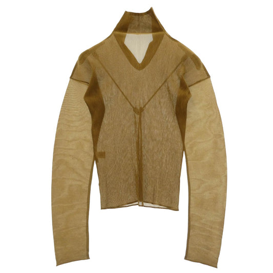 ISSEY MIYAKE イッセイミヤケ 22SS IM22FJ831 プリーツ加工 セーラーカラー スキッパー カットソー ブラウン系 3【美品】【中古】