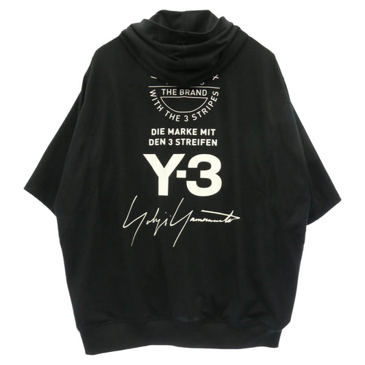 Y-3 Yohji Yamamoto ワイスリー ヨウジヤマモト 18SS CY8437 3BRANDES GRAPHIC OVERSIZED HOODIE バックブランドロゴ オーバーサイズ フルジップ パーカー ブラック系 M【中古】