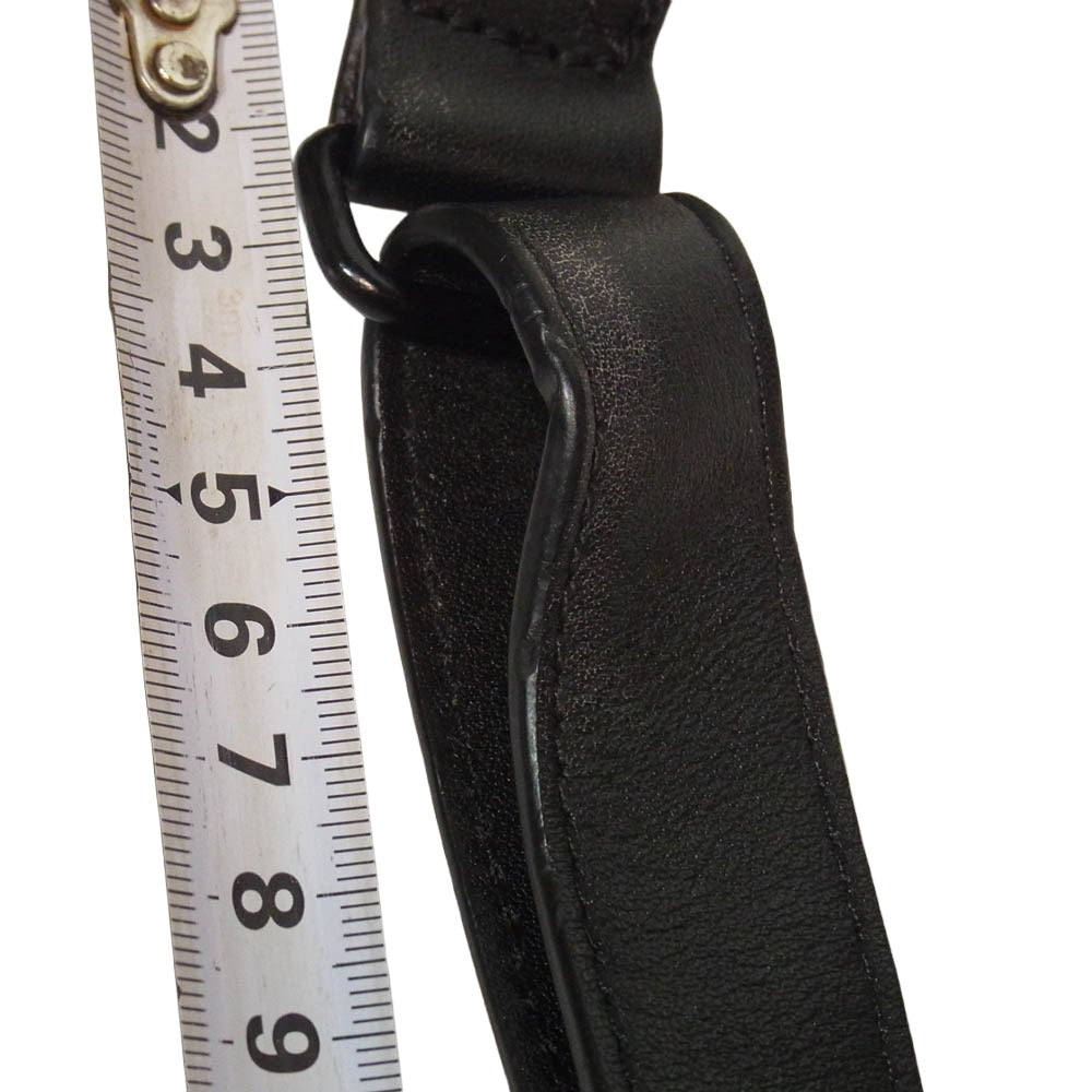 DEAL DESIGN ディールデザイン real leather shoulder bag レザー ロゴ ショルダーバッグ ブラック系【中古】