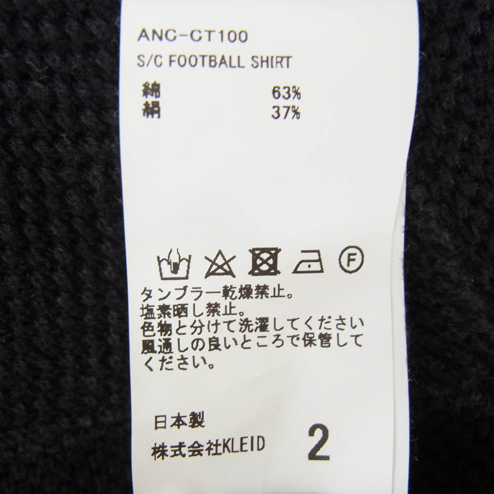 ANCELLM アンセルム 25SS ANC-CT100 FOOTBALL SHIRT フットボール スキッパー プルオーバー 半袖 シャツ ポロシャツ ブラック系 2【中古】