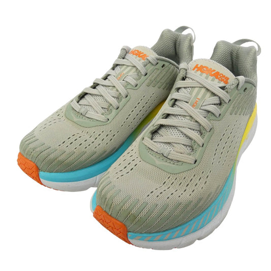 HOKA ONE ONE ホカ オネオネ 1093756 W CLIFTON 5 Vapor Blue/Wrought Iron クリフトン ローカット ランニング シューズ スニーカー グレー系 マルチカラー系 24cm【中古】