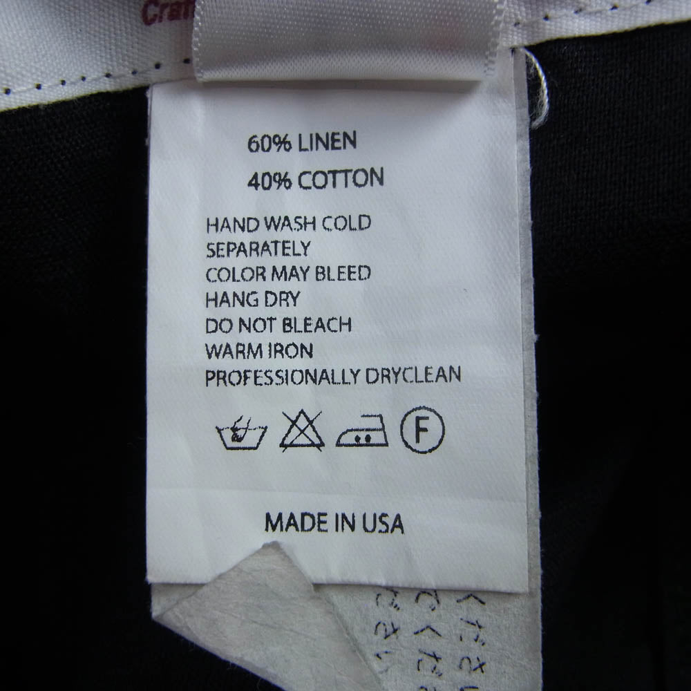 Engineered Garments エンジニアードガーメンツ USA製 コットンリネン マオカラー 長袖 シャツ ブラック系 1【中古】