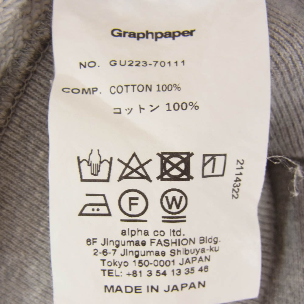 GRAPHPAPER グラフペーパー LOOPWHEELER ループウィラー 22AW GU223-70111 x LOOPWHEELER ループウィラー Classic Crew Neck Sweat クラシック クルーネック スウェット グレー系 F【中古】