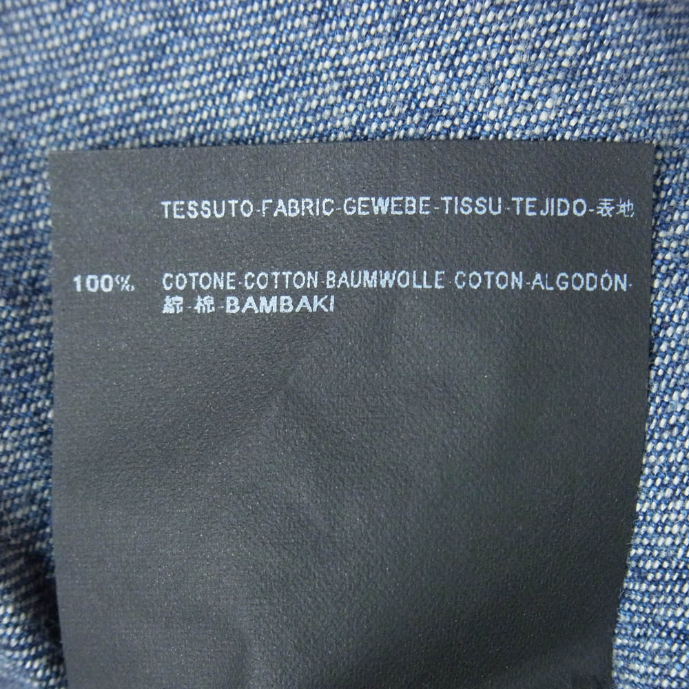 SAINT LAURENT サンローラン 379851 Y880H Hedi Slimane Archive エディ期 アーカイブ 切替 デニム ウエスタン 長袖 シャツ インディゴブルー系 XS【中古】