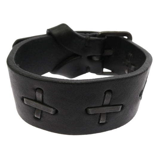 MA+ エムエークロス Wrist Band Leather Bracelet リスト バンド レザー ブレスレット ブラック ブラック系【中古】