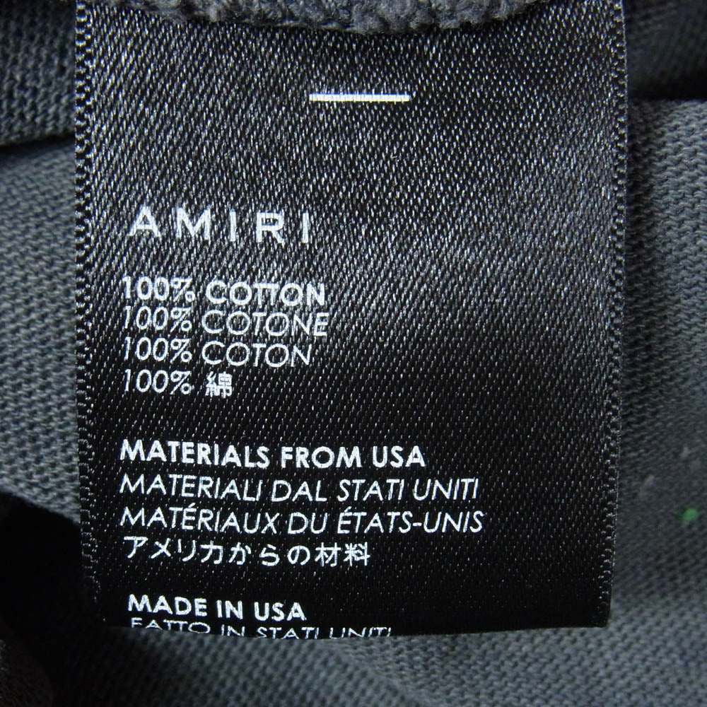 AMIRI アミリ ショットガン ダメージ加工 Tシャツ 半袖カットソー チャコール系 S【中古】