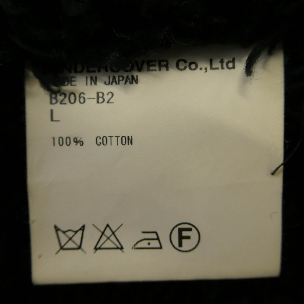 UNDERCOVER アンダーカバー 04aw B206-B2 but beautiful バットビューティフル アーカイブ ワームホール ダメージ加工 ジップアップ パーカー ブラック系 L【中古】