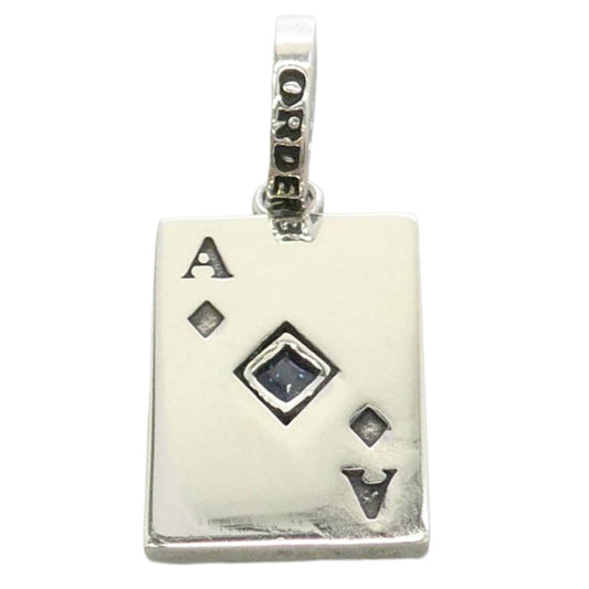 ROYAL ORDER ロイヤルオーダー SP110-S ACE OF DIAMOND with sapphire エースオブダイヤモンド サファイア ペンダントトップ シルバー系【中古】