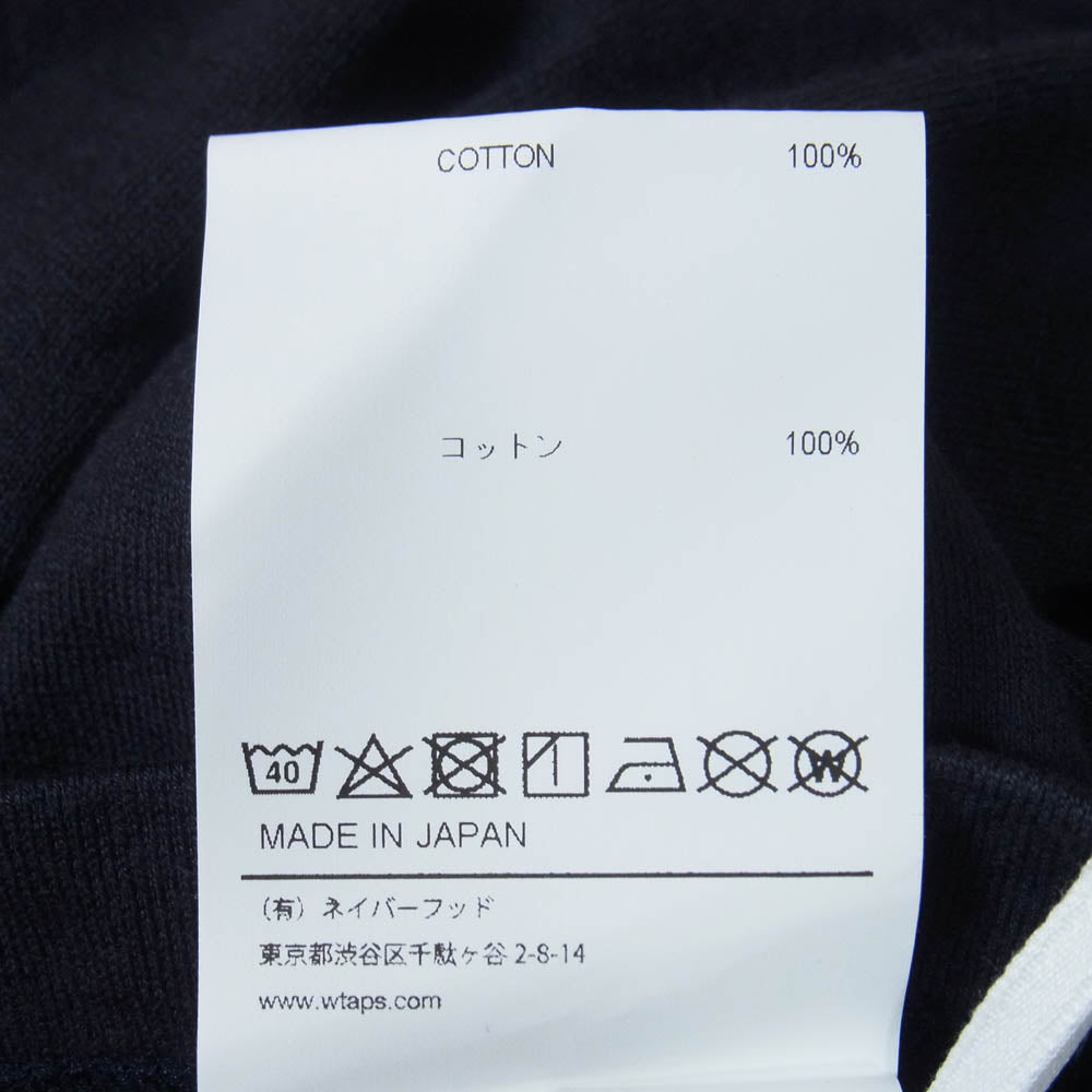 WTAPS ダブルタップス 23SS 231ATDT-CSM40 AII SS COTTON LEAGUE オール ショート スリーブ コットン リーグ ロゴ刺? Tシャツ 半袖カットソー X03 ダークネイビー系 3【中古】