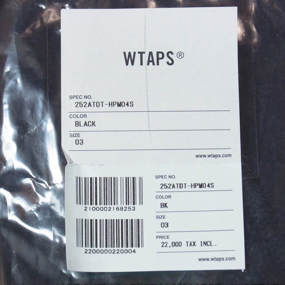 WTAPS ダブルタップス 25AW 252ATDT-HPM04S LLW HOODY COTTON ロゴ プリント コットン スウェット フーディー プルオーバー パーカー X03 ブラック系 3【新古品】【未使用】【中古】