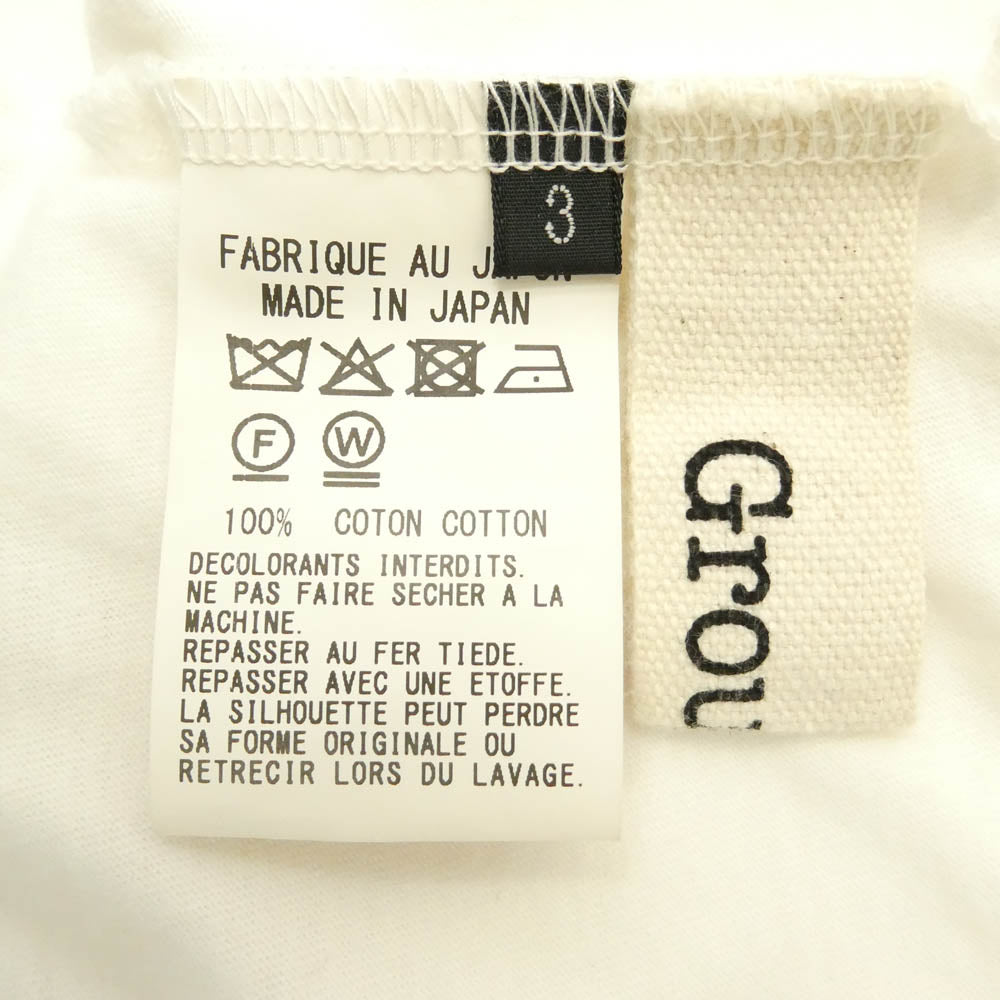 Yohji Yamamoto ヨウジヤマモト GA-T06-040 Ground Y COTTON JERSEY HEM ROUND JUMBO T-SHIRT LONG SLEEVES コットン天竺 ヘムラウンド ジャンボ 長袖 Tシャツ ホワイト系 3【中古】