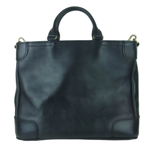 HERZ ヘルツ G-61 2way Business Leather Tote bag ビジネス レザー トート バック ブラック系【中古】