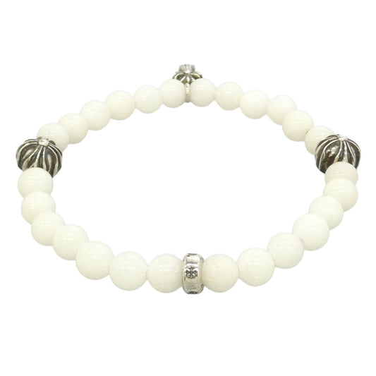 CHROME HEARTS クロムハーツ(原本有) 6mm BEAD 5 STACK CRS スタッククロス ビーズ ブレスレット シルバー系 ホワイト系【中古】