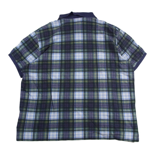 RALPH LAUREN ラルフローレン swag big pony スワッグビッグポニー チェック 半袖 ポロシャツ ネイビー系 XXL【中古】