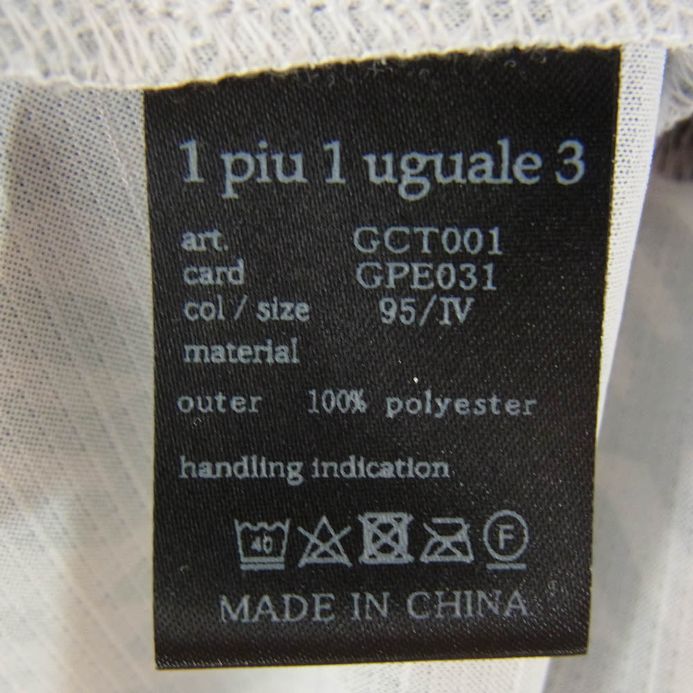 1piu1uguale3 ウノピュウノウグァーレトレ GCT001 GPE031 113 GOLF ゴルフ S/S POLO CHIDORI 千鳥柄 半袖 ポロシャツ グレー系 4【美品】【中古】