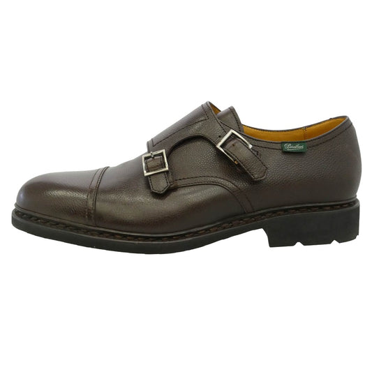 Paraboot パラブーツ 165933 POE GALAXY ポー レザー ダブル モンクストラップ ビジネス シューズ ブラウン系 9.5【新古品】【未使用】【中古】