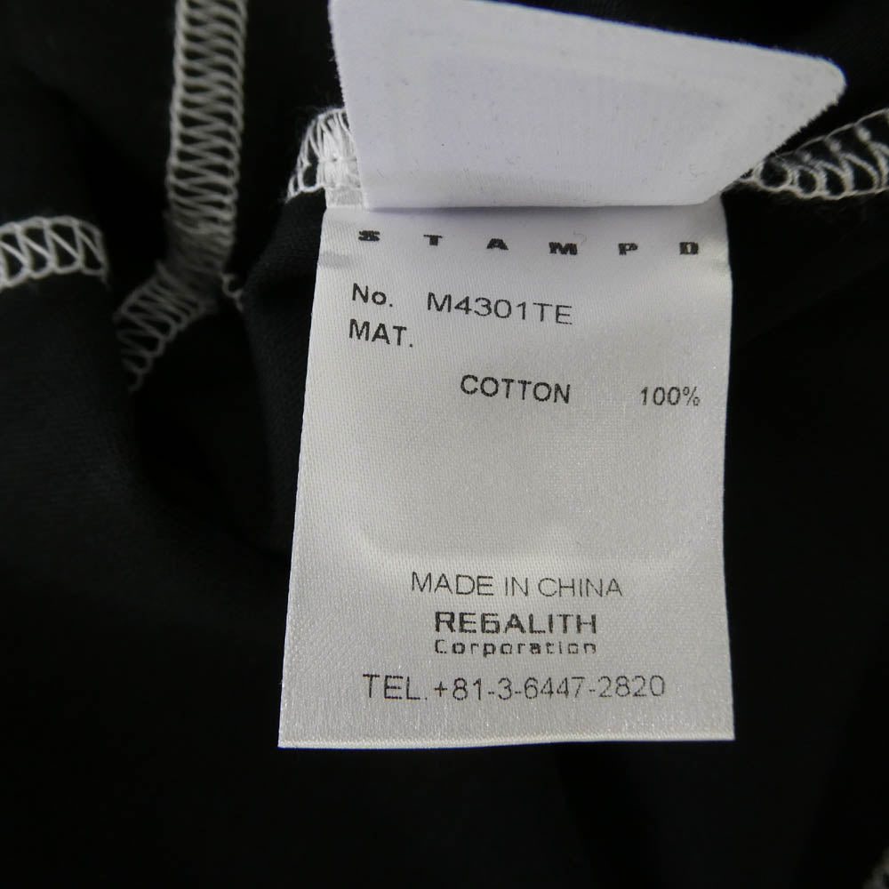 STAMPD スタンプド M4301TE EYE RELAXED TEE フロントロゴ バック アイプリント リラックスフィット ウェザーウィーブ コットン ジャージー 半袖 Tシャツ ブラック系 XL【中古】