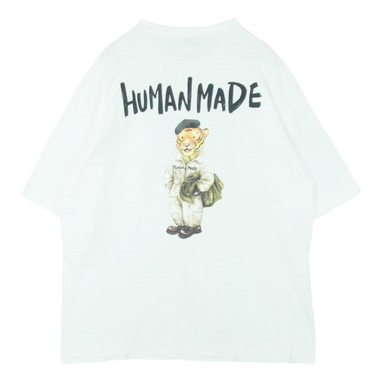 HUMAN MADE ヒューマンメイド 25SS GRAPHIC TIGER TEE ハートロゴワッペン バック グラフィック タイガー プリント コットンスラブ生地 半袖 Tシャツ ホワイト系 2XL【中古】