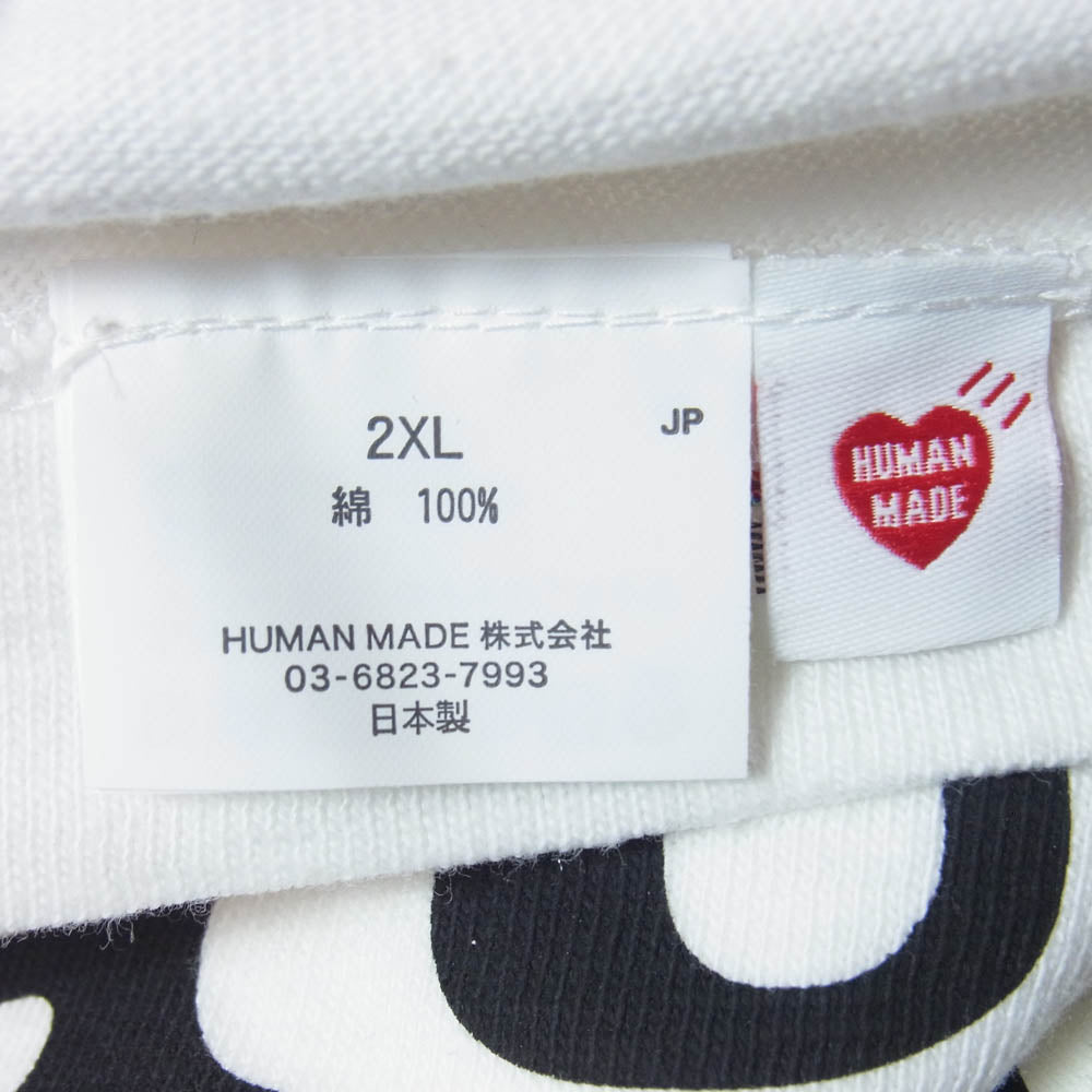 HUMAN MADE ヒューマンメイド 25AW HM30TE009 GRAPHIC T-SHIRT カモ グラフィック ロゴ プリント コットンスラブ生地 半袖 Tシャツ ホワイト系 2XL【中古】