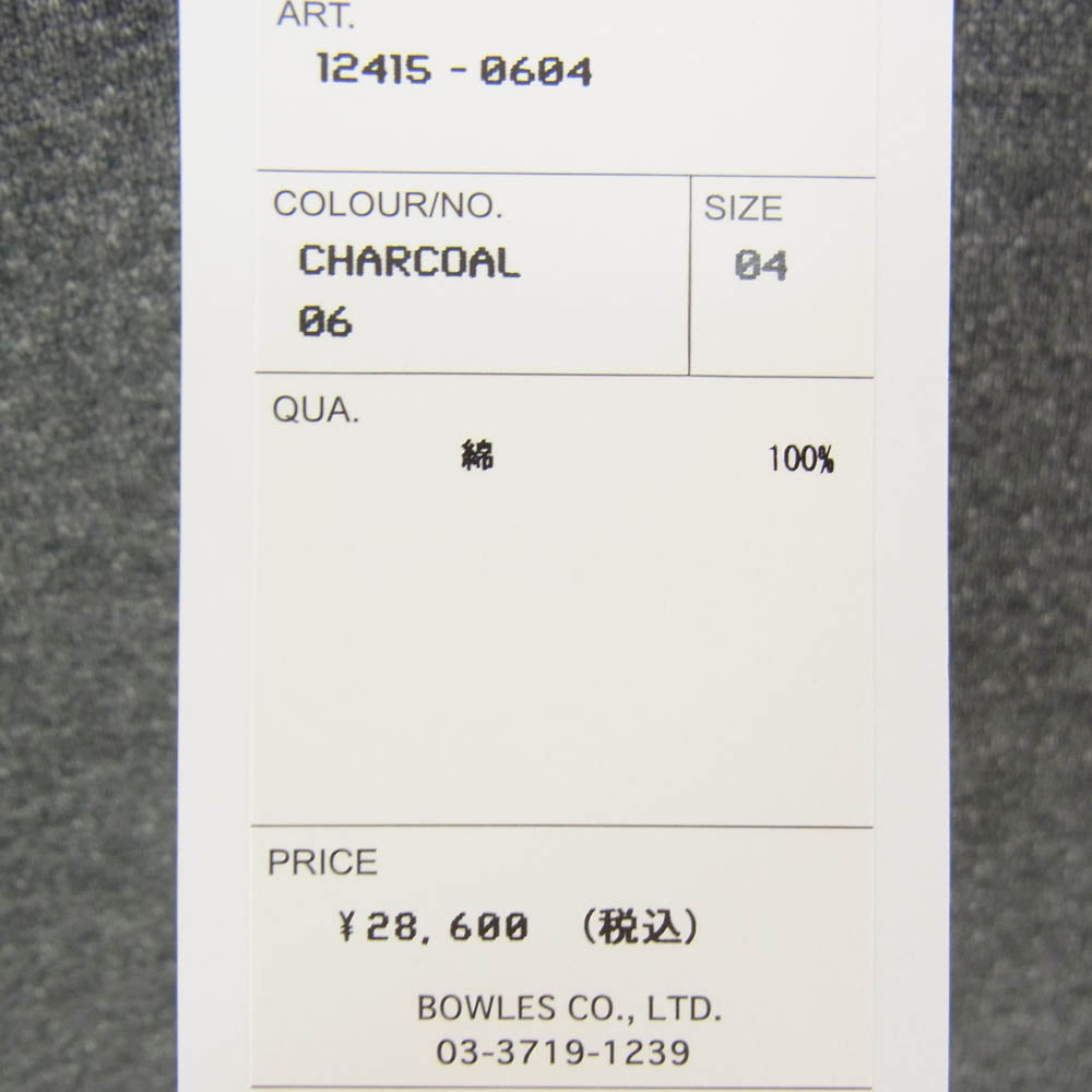 HYKE ハイク 25AW 12415-0604 AS2-1 DK.GREY 裾ロゴタグ バック Vガゼット クルーネック コットン スウェット トレーナー グレー系 XL【新古品】【未使用】【中古】