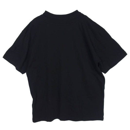 MONCLER モンクレール 25SS K10918C00003 SS T-SHIRT ダブルネック ラバーロゴ ブラックワッペン コットンジャージ 半袖 Tシャツ ブラック系 L【中古】
