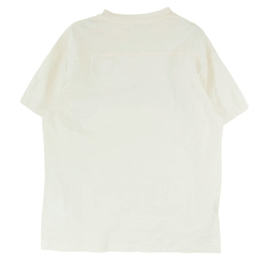 MONCLER モンクレール 23SS I10918C00011 M2643 SS TSHIRT ロゴワッペン グリッター ラメ ロゴ フットボール 半袖 Tシャツ オフホワイト系 L【中古】
