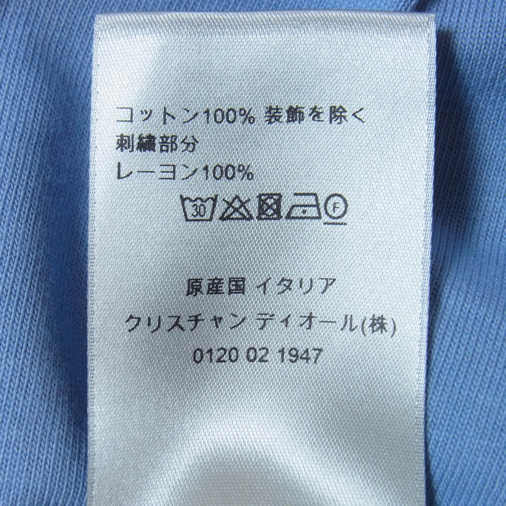 Dior ディオール 943J605A0554 CD Icon 刺繍 コットンジャージー リラックス フィット Tシャツ ライトブルー系 L【中古】