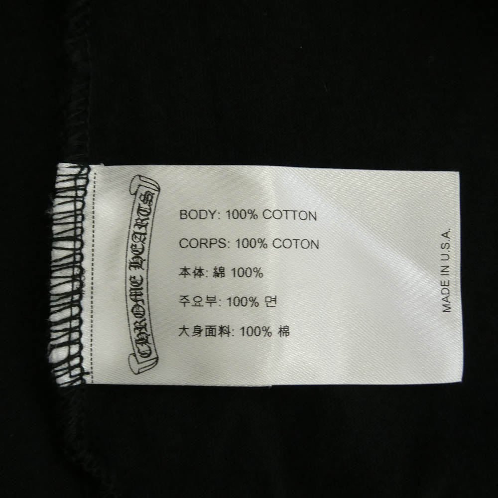 CHROME HEARTS クロムハーツ(原本無) CH L/S T-SHIRT バック スクロールロゴ アームCHロゴ プリント 長袖 Tシャツ ロンT ブラック ブラック系 XL【中古】