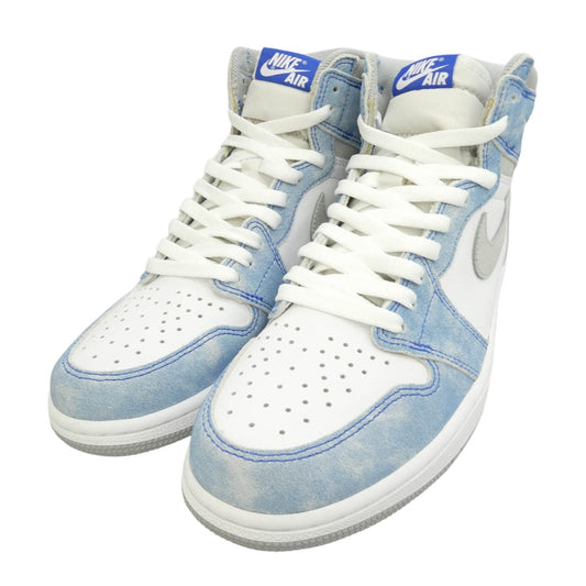 NIKE ナイキ 21SS 555088-402 Air Jordan 1 High OG Hyper Royal AJ1 【フェイクバスターズ鑑定済】エアジョーダン ハイ OG ハイパーロイヤル スニーカー ホワイト系 ライトブルー系 27cm【極上美品】【中古】