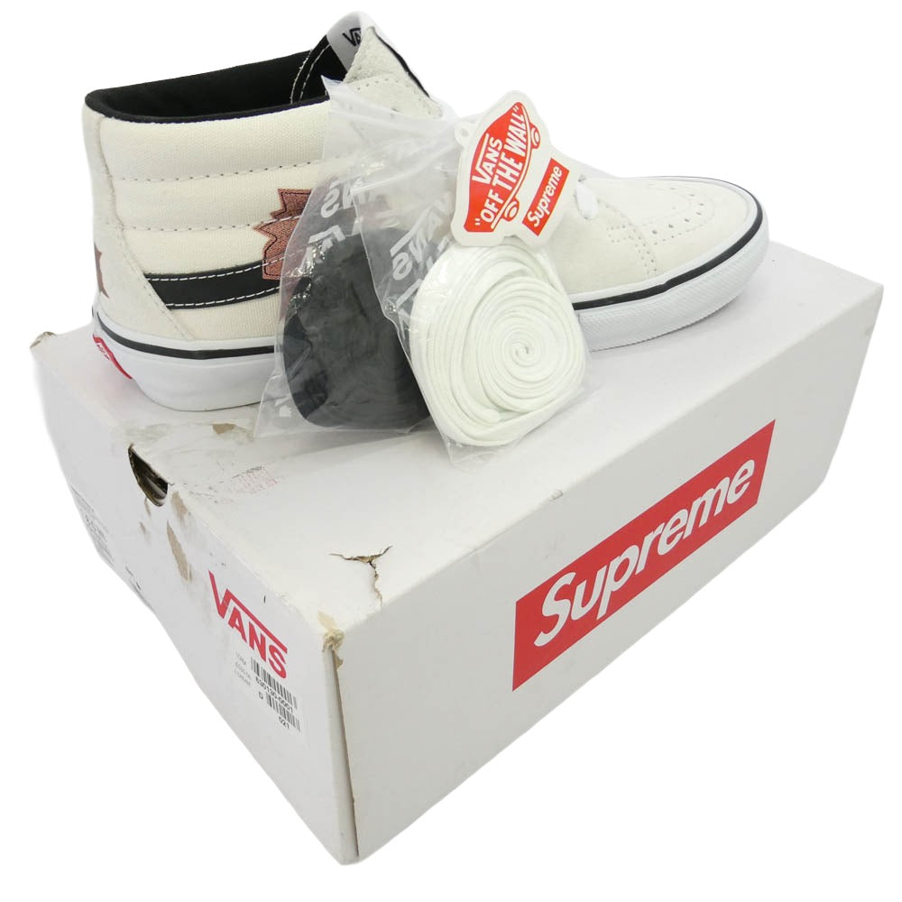 Supreme シュプリーム VANS バンズ 25SS x Nate Lowman x Vans ネイトロウマン バンズ Skate Grosso Mid Bullet Hole スケートグロッソ ミッド バレットホール オフホワイト系 26cm【極上美品】【中古】