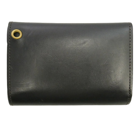 WILDSWANS ワイルドスワンズ BYRNE バーン 三つ折り財布 レザー ウォレット ブラック系【中古】