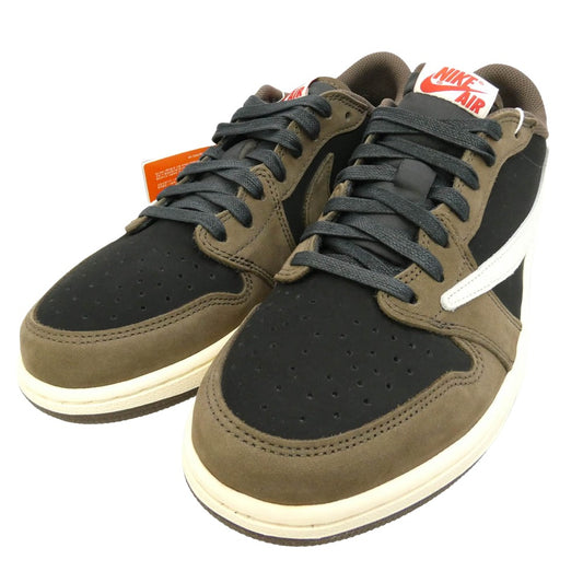 NIKE ナイキ CQ4277-001 【フェイクバスターズ鑑定済】× Travis Scott トラヴィススコット Nike Air Jordan 1 Low OG SP-T Black Dark Mocha AJ1 エアジョーダン1 ロー ローカット スニーカー ブラウン系 ブラック系 27.5cm【新古品】【未使用】【中古】
