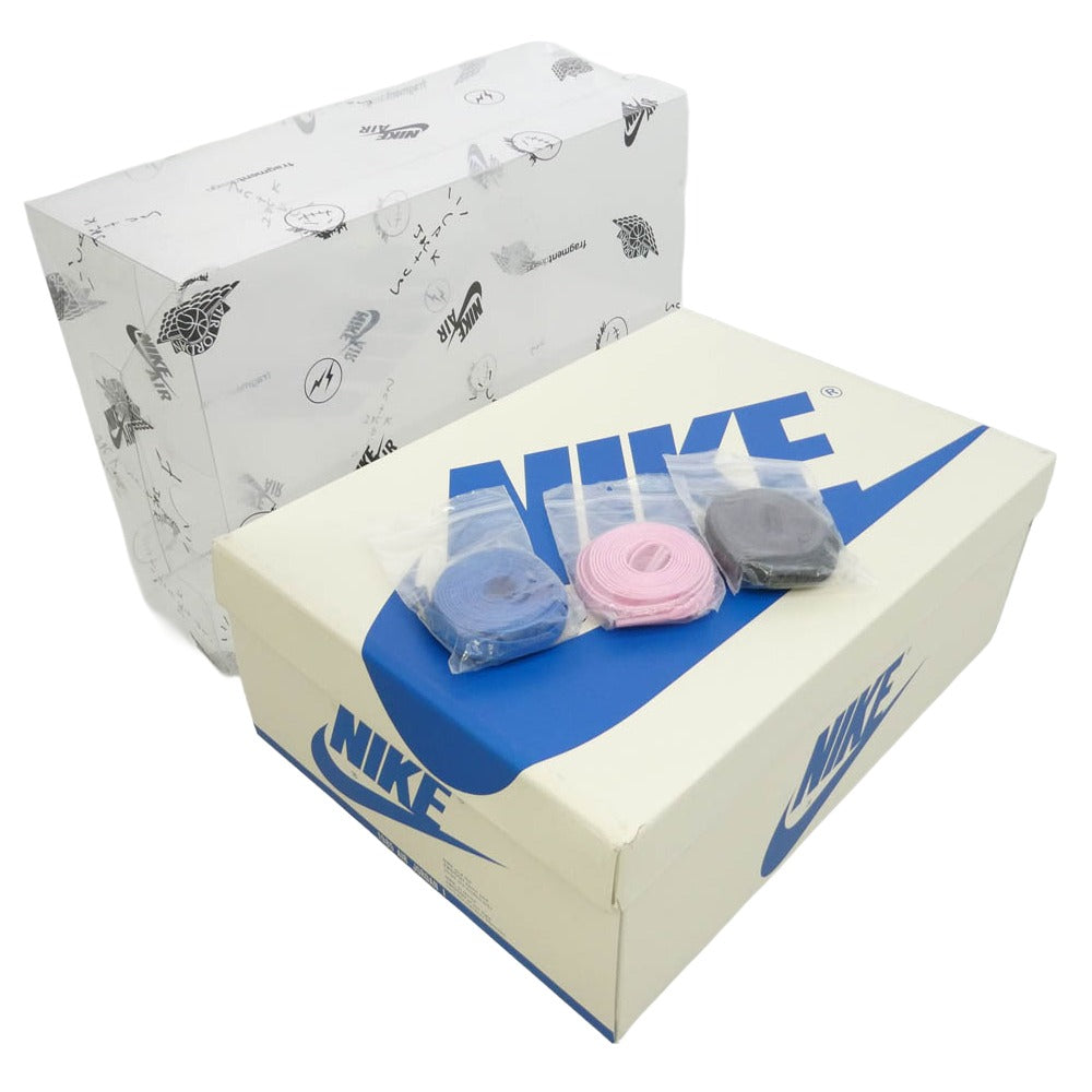 NIKE ナイキ FRAGMENT DESIGN フラグメントデザイン DM7866-140 【フェイクバスターズ鑑定済】 × Travis Scottトラヴィススコット × fragment design フラグメントデザイン Air Jordan 1 Low OG SP Military Blue AJ1 エアジョーダン1 ロー ローカット スニーカー ブルー系 ブラック系 27.5cm【新古品】【未使用】【中古】