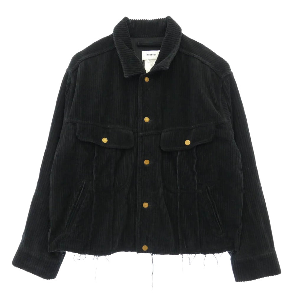 doublet ダブレット 21AW 21AW54OD02 Cut Off Corduroy Jacket カットオフ コーデュロイ ジャケット ブラック系 M【中古】 doublet ダブレット 21AW 21AW54OD02 Cut Off Corduroy Jacket カット